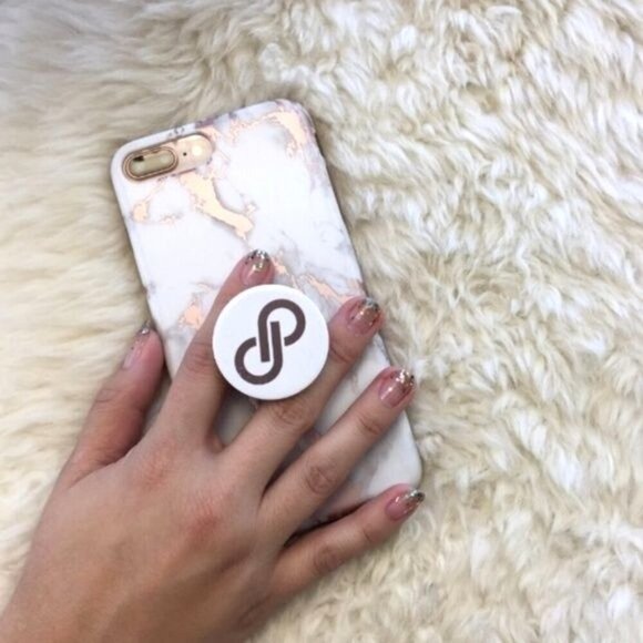 FREE WITH PURCHASE PopSockets Phone Grip Stand‎ With Poshmark Logo Design White - Picture 2 of 6
